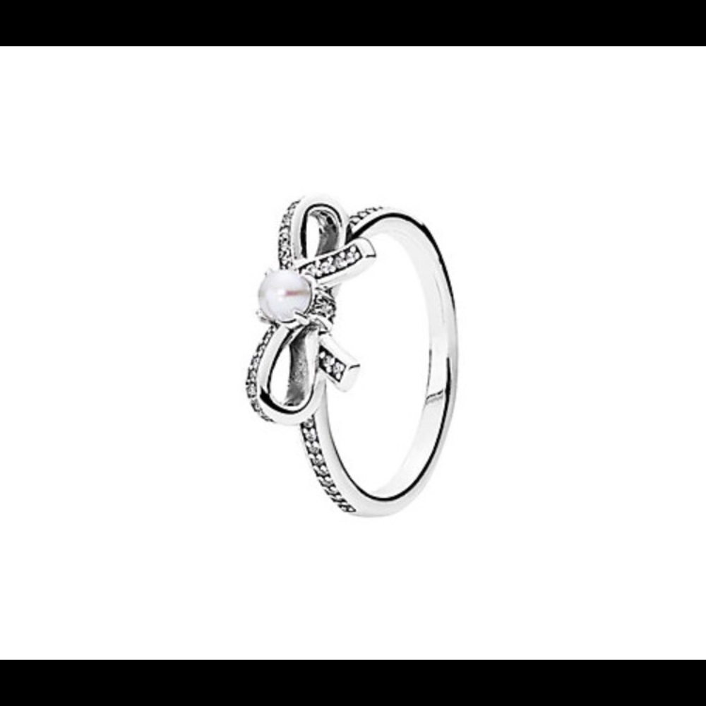 Pandora Delicate Sentiments Silver Pearl CZ Sz 8.5